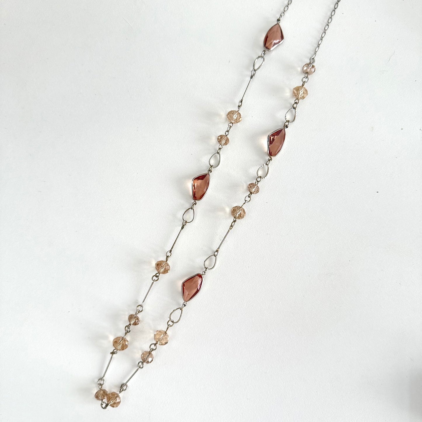 Brown beads long necklace