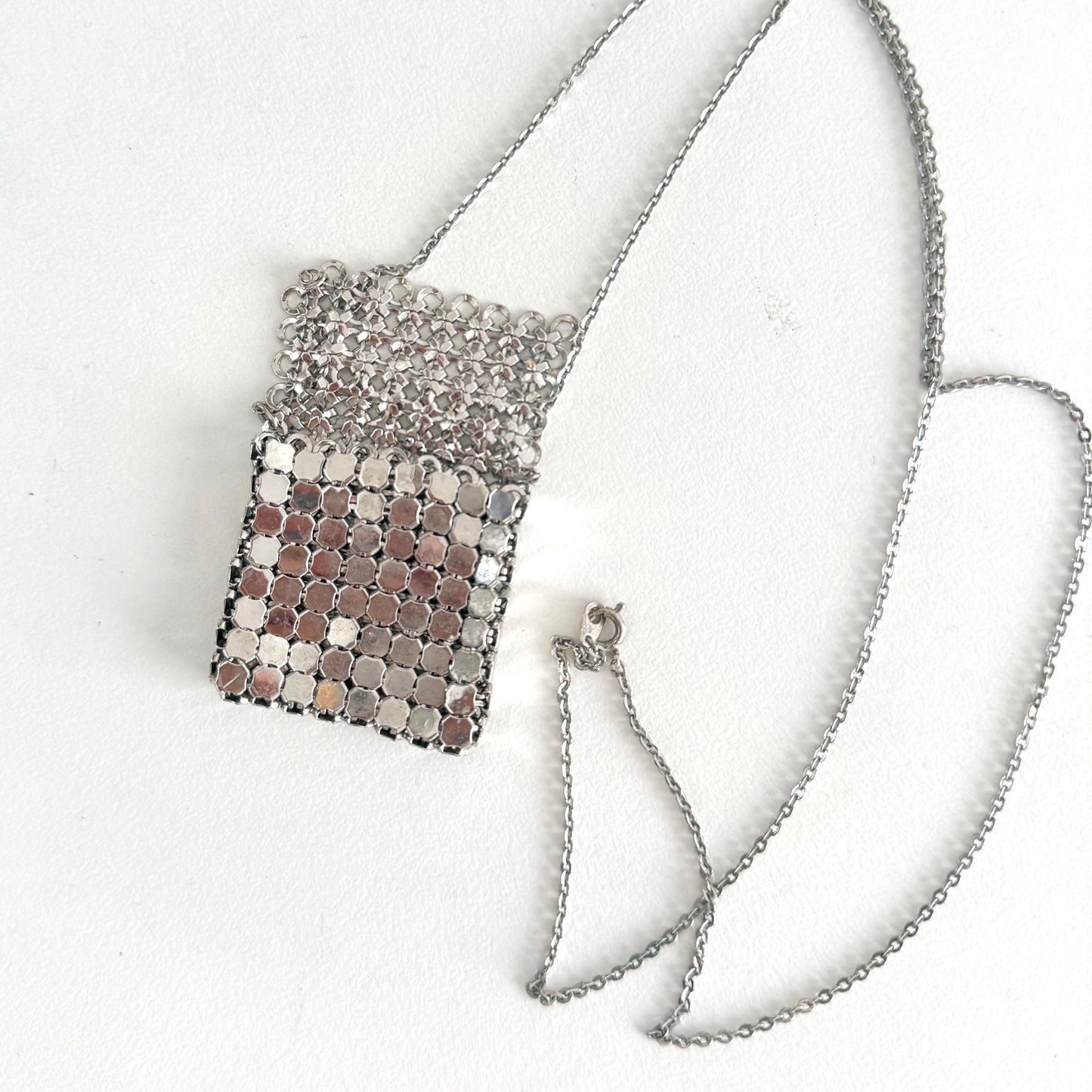 Sliver long necklace bag