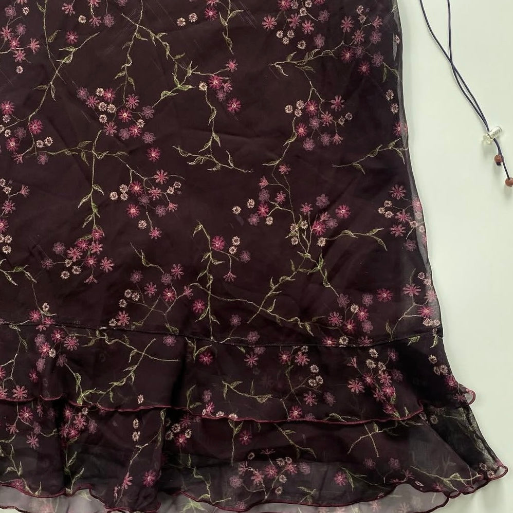 Cop Copine floral mesh skirt