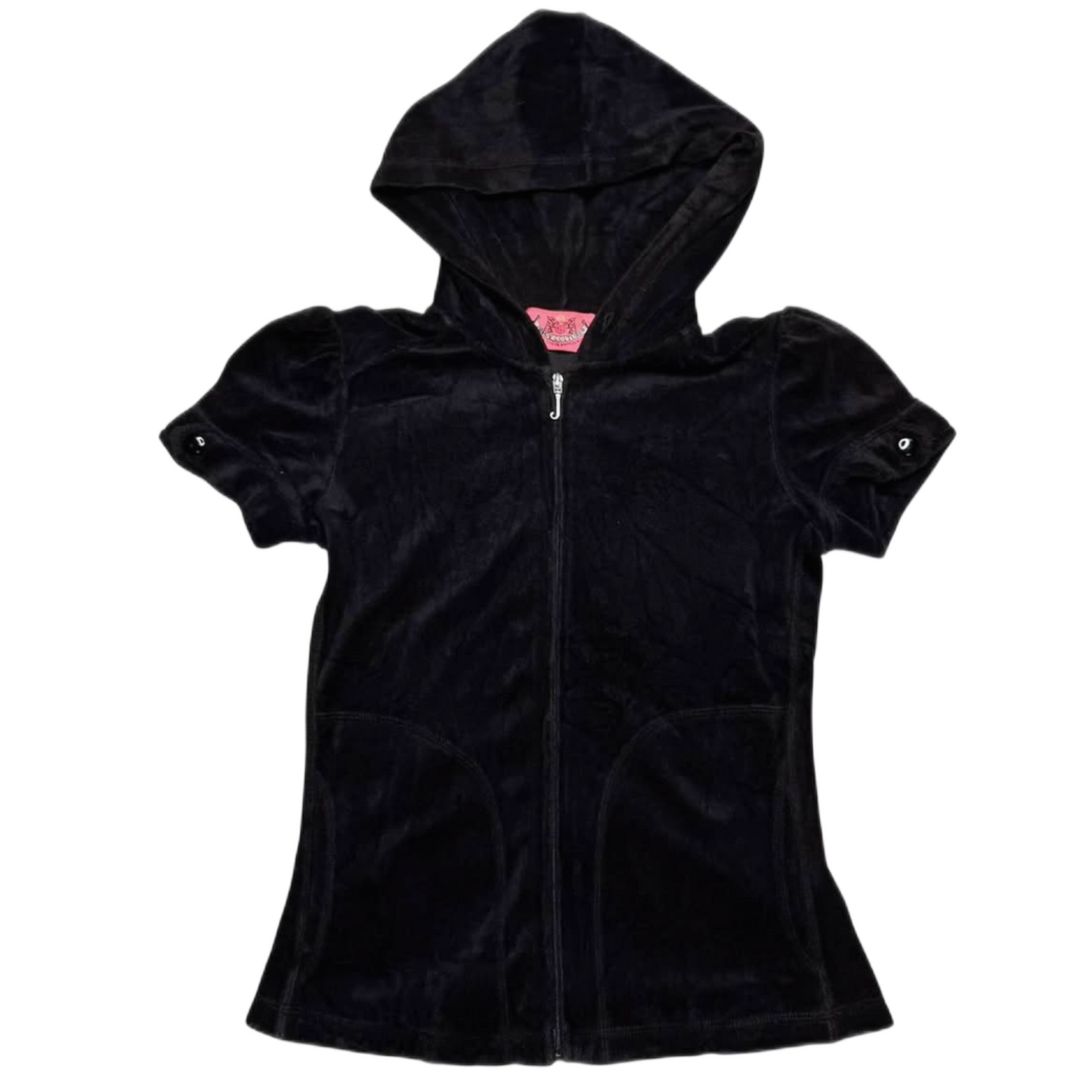 Juicy Couture black velvet zip up hoodie
