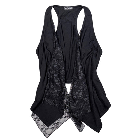 Layered asymmetrical lace vest