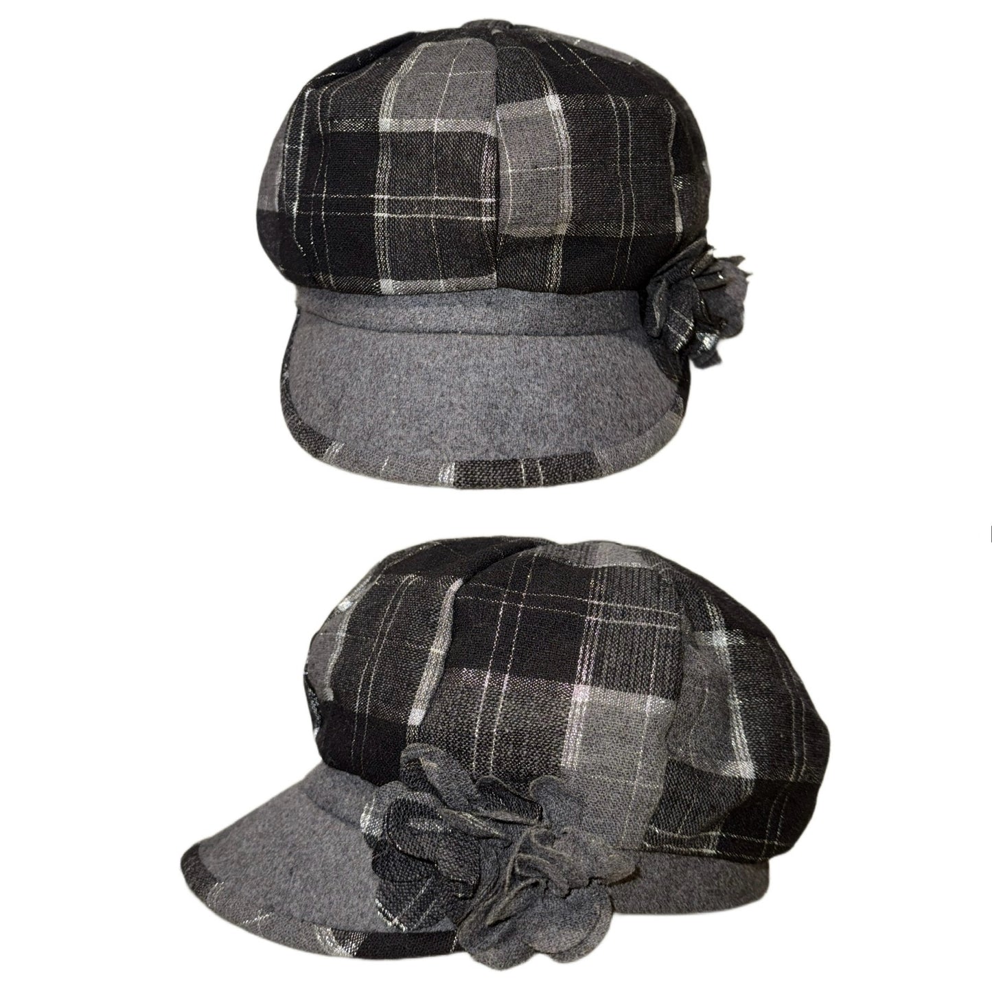 Grey checkered hat