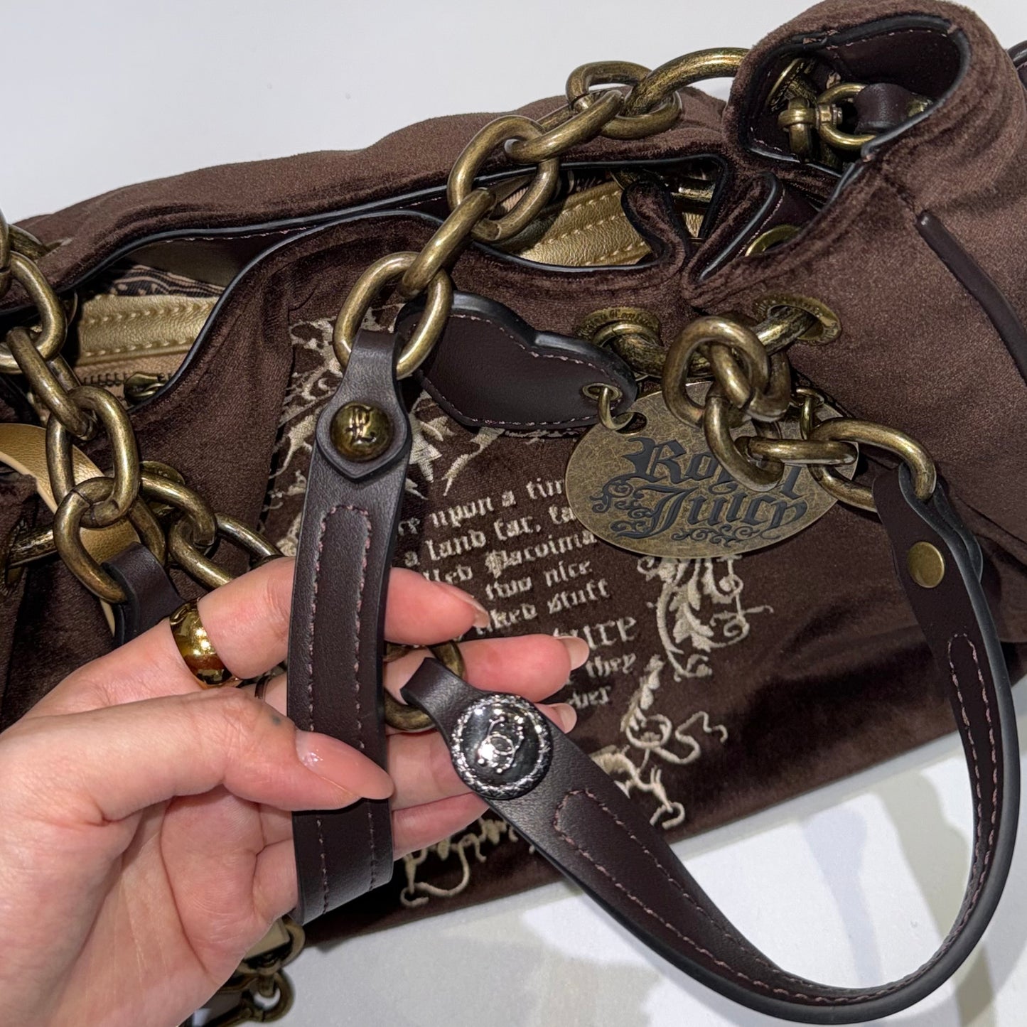 Juicy Couture brown shoulder bag with keychain