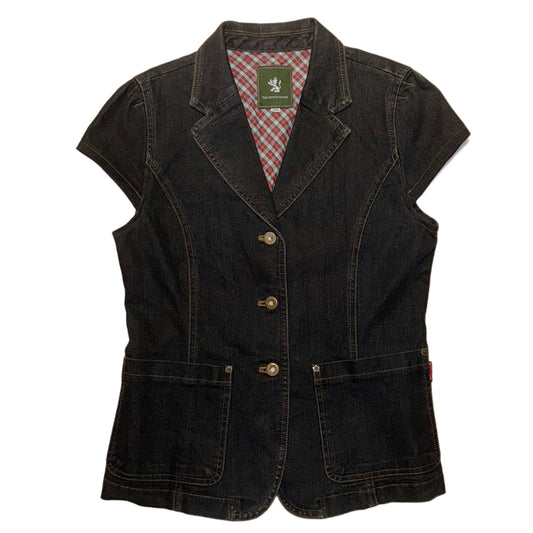 Short sleeved denim blazer