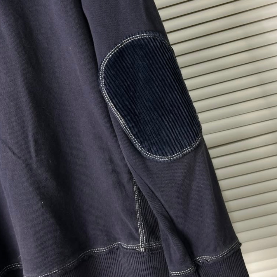 Polo navy button up hoodie