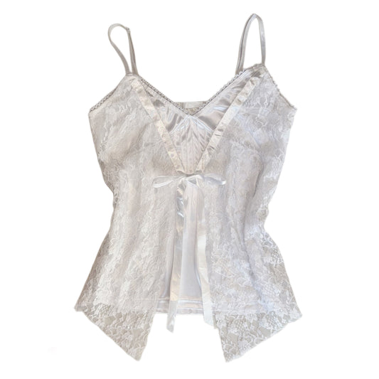 White lace layered cami