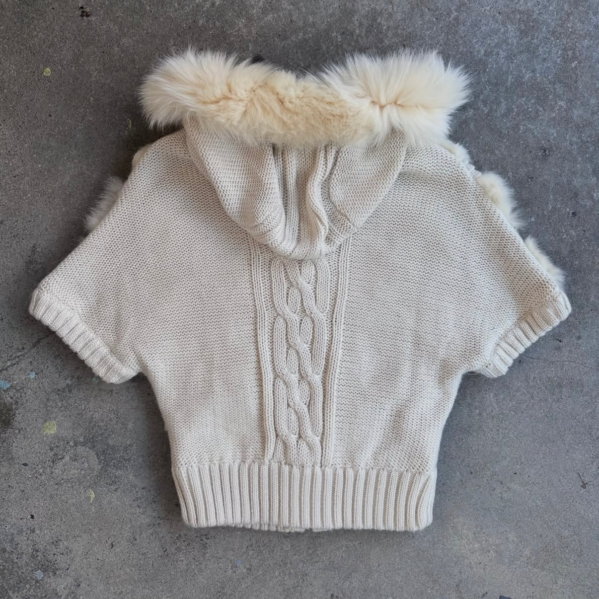 Furry knit double zip hoodie