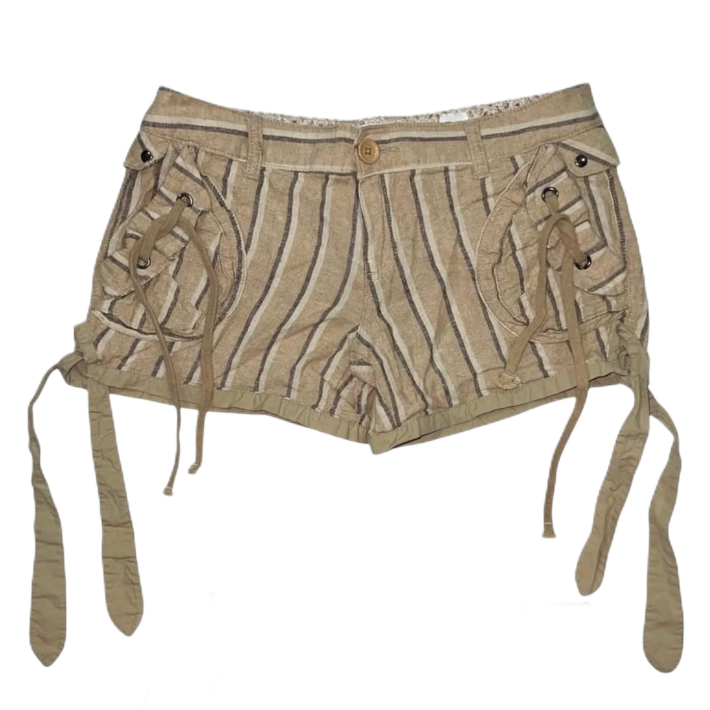 Beige striped shorts