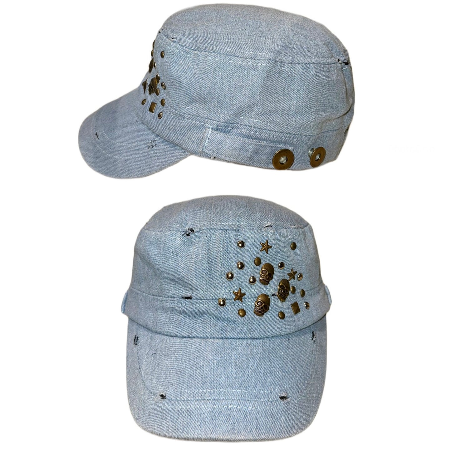 Denim skull hat