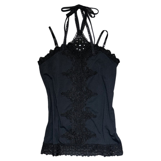 Axes Black lace halter cami