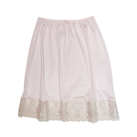 Soft pink lace silk skirt