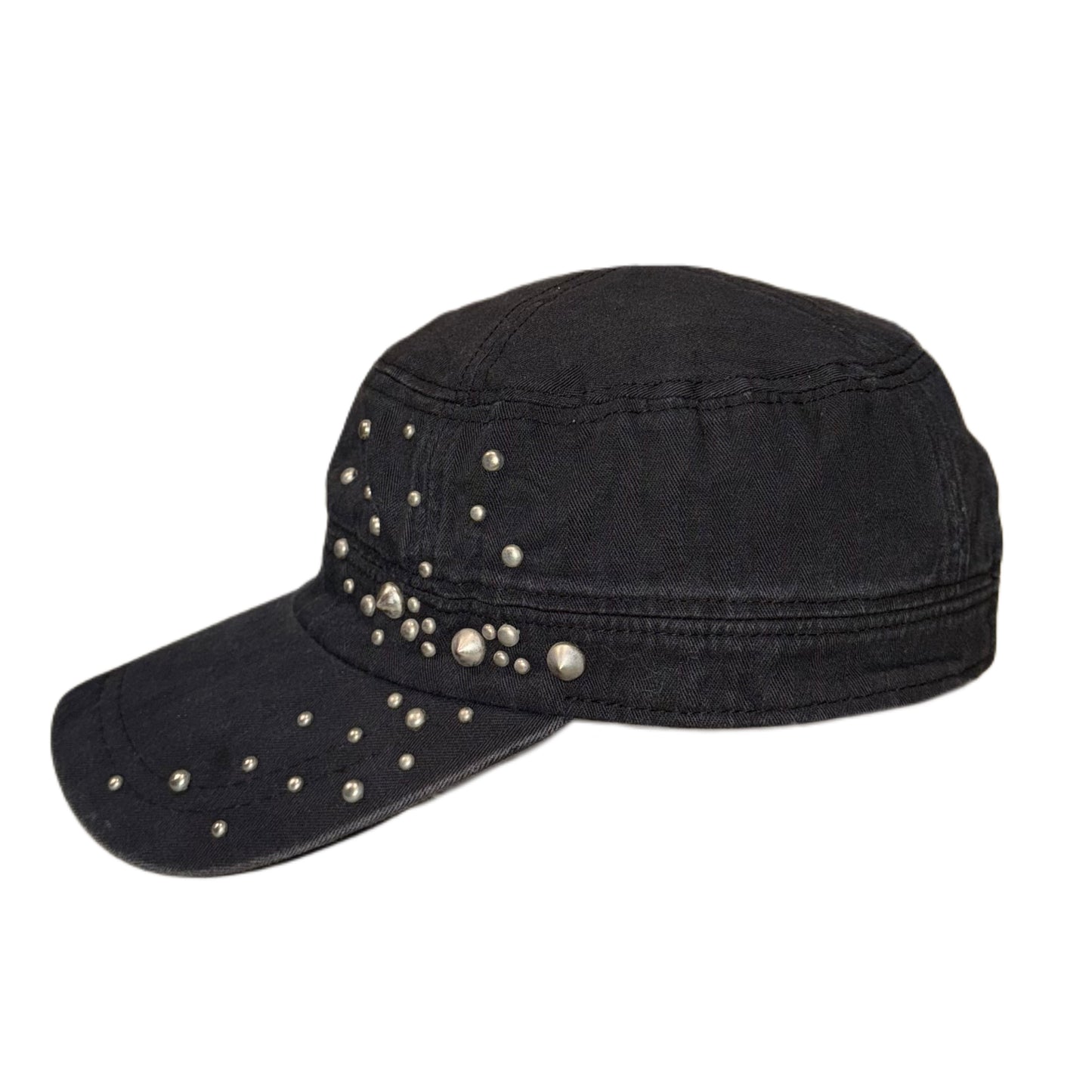 Black rivet cap