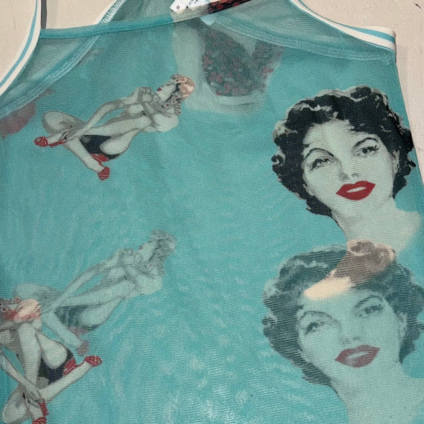 Marilyn Monroe baby blue mesh tank