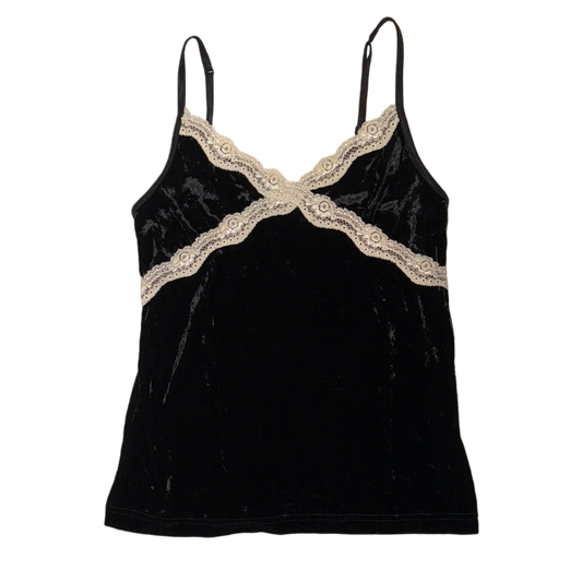 Black velvet lace tank