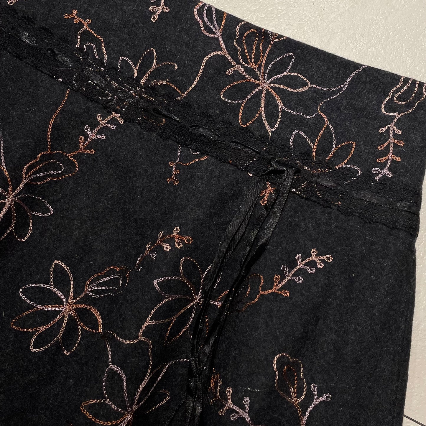 Black floral skirt