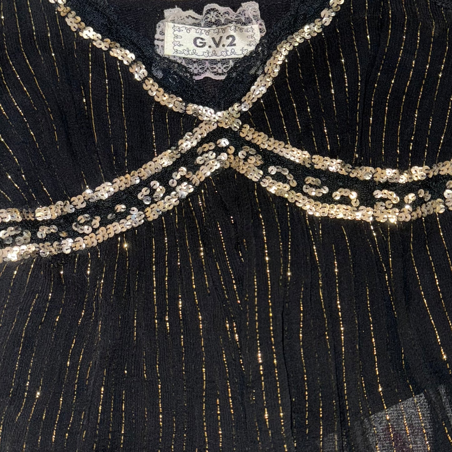 Black embroidered tank