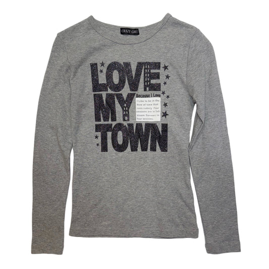 Crazy girl “I love this town” grey long sleeve