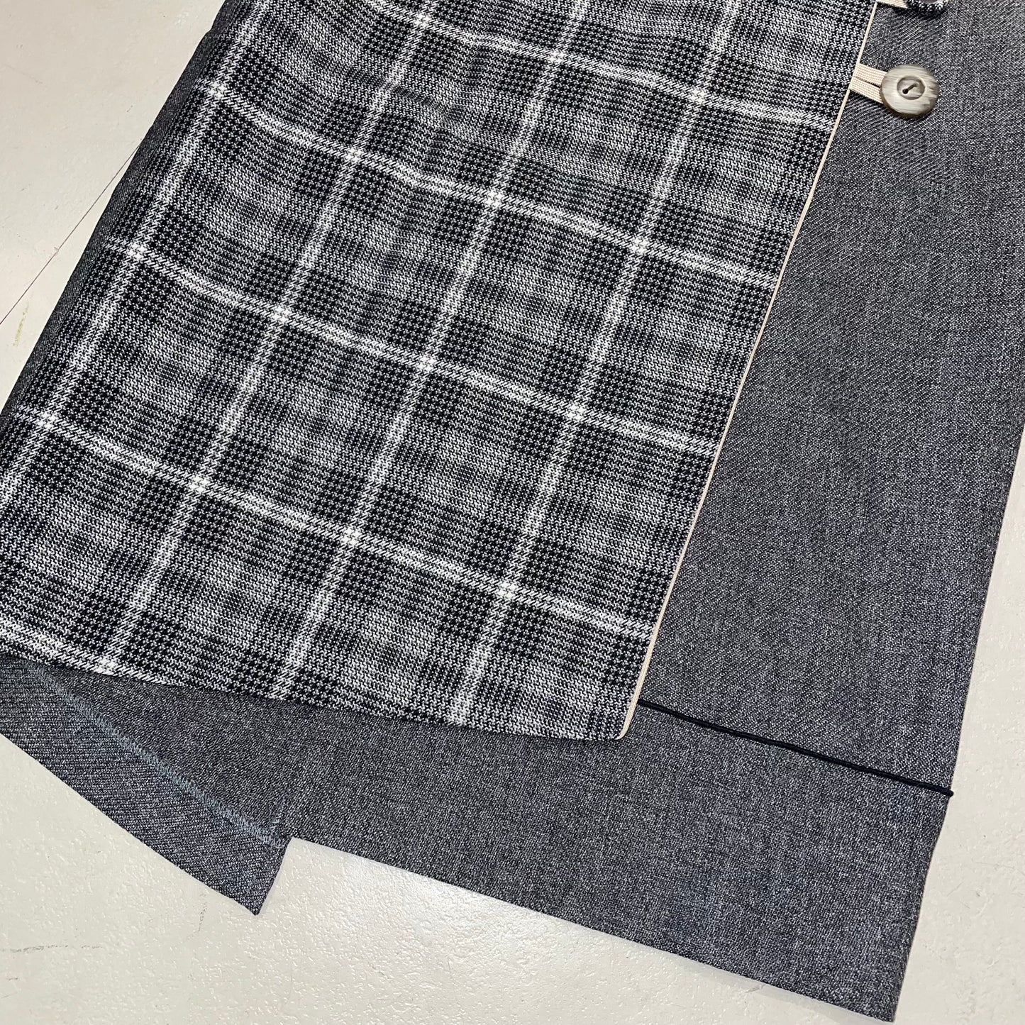 Grey tartan button skirt