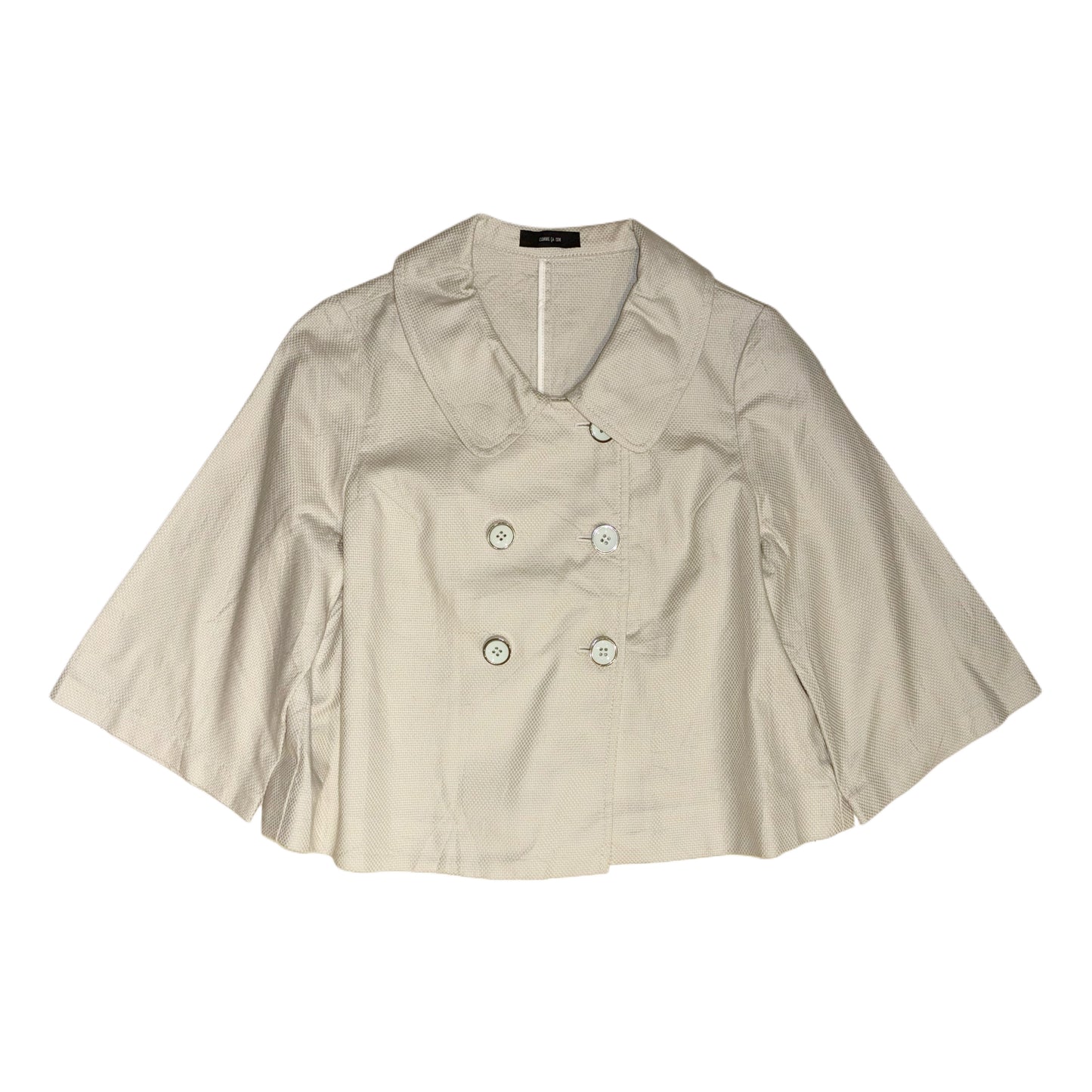 Comme ca isa beige button cropped outer