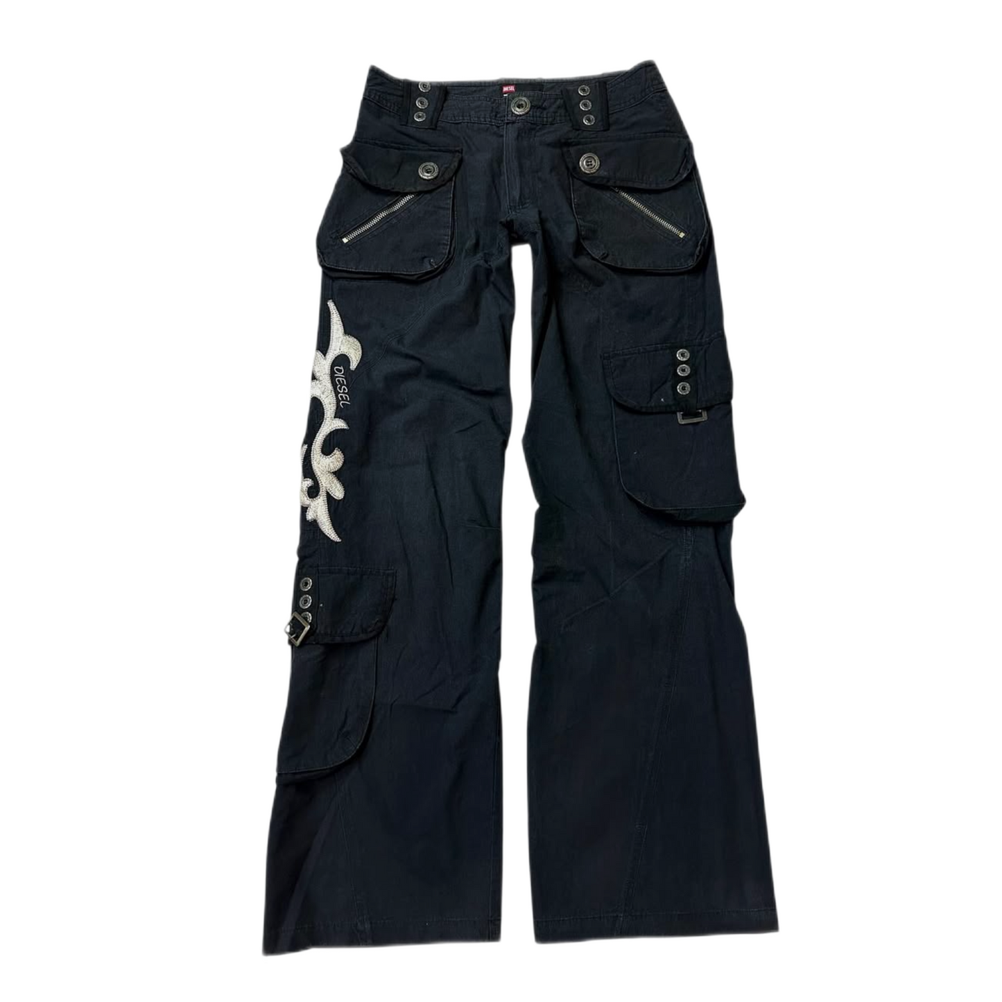 Diesel black cargo pants