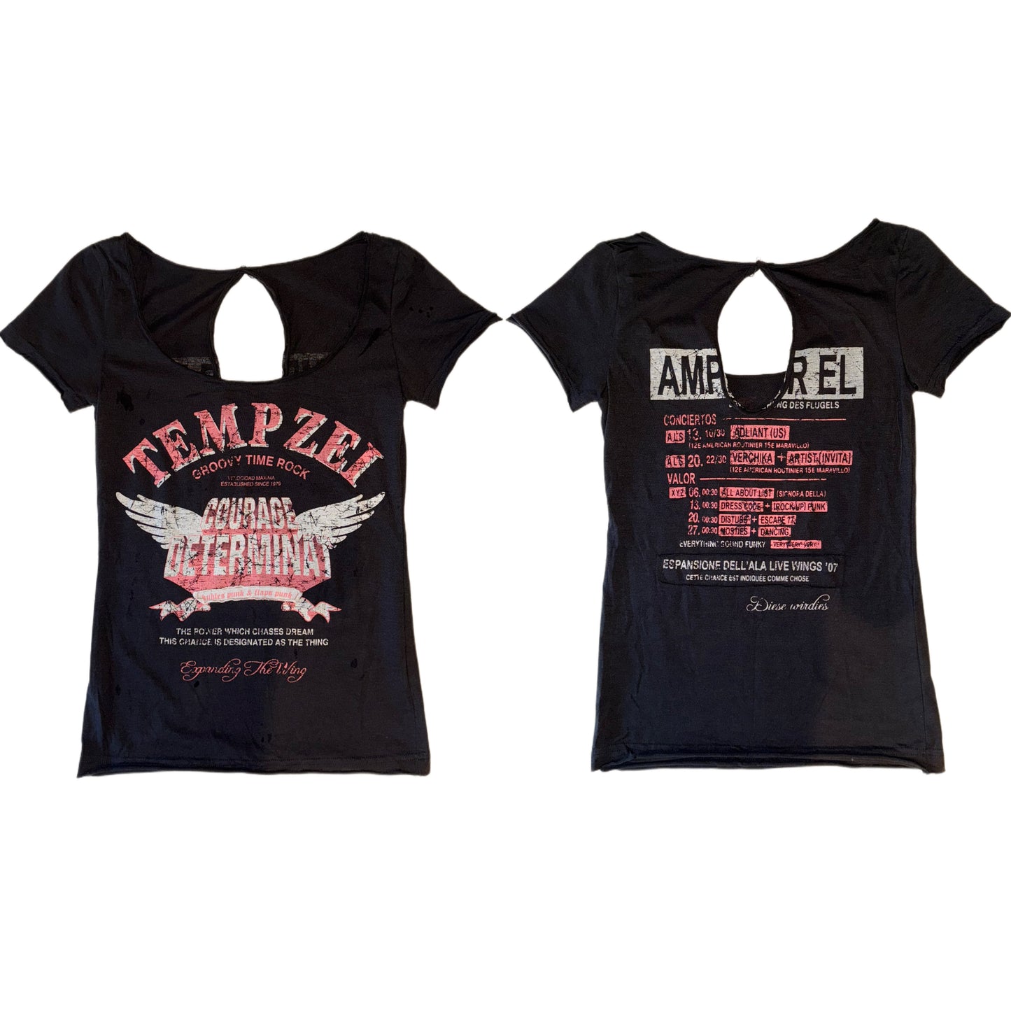 Black punk graphic top