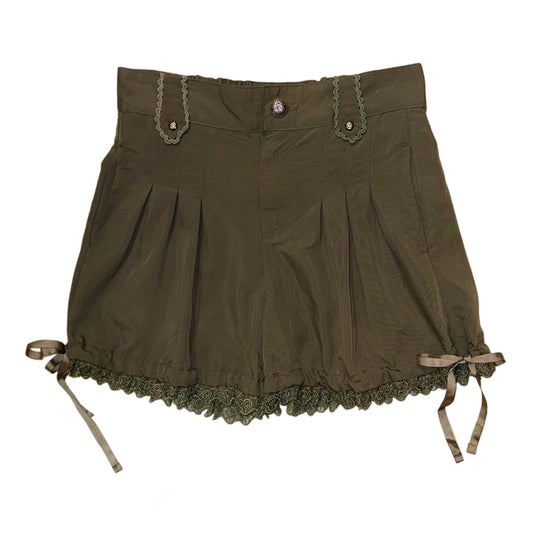 Axes green ribbon lace short