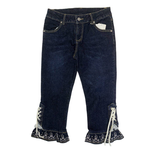 Axes denim lace capris