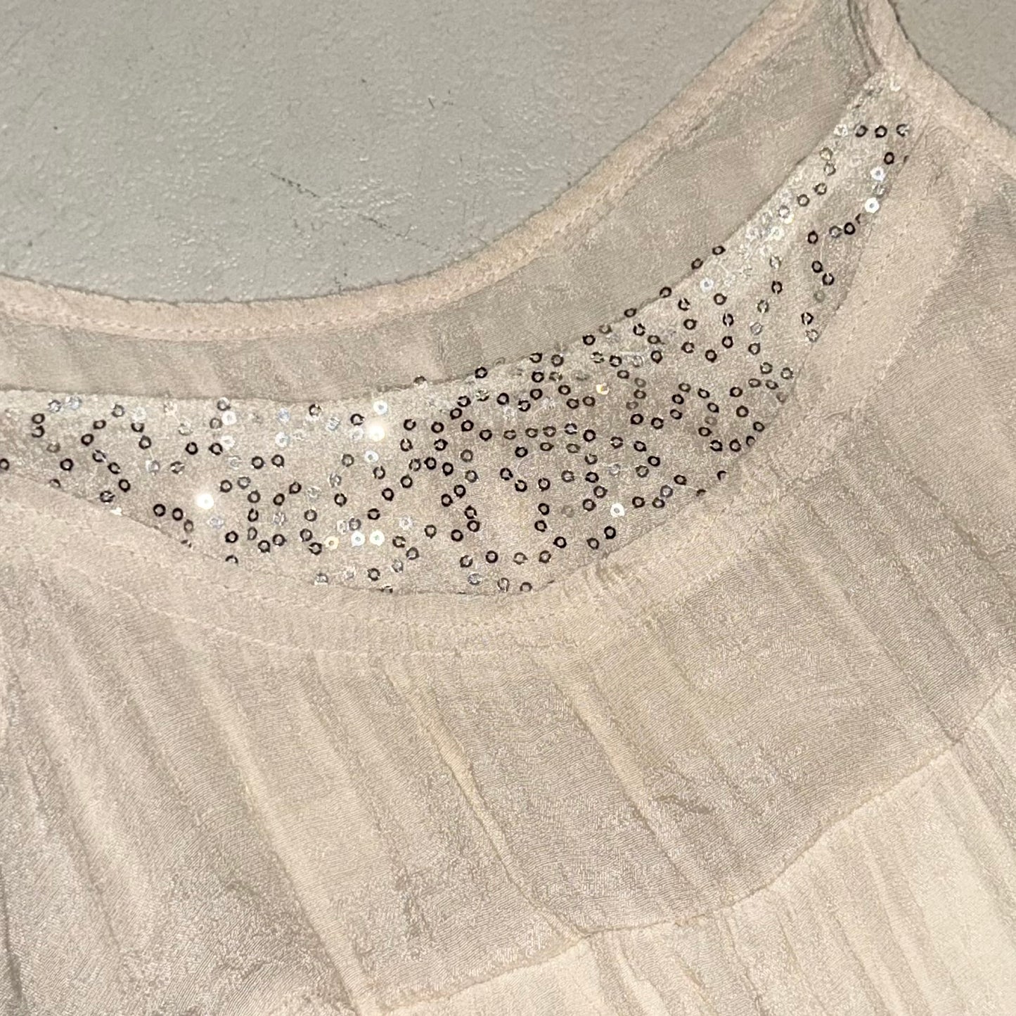 Ivory embroidered tank