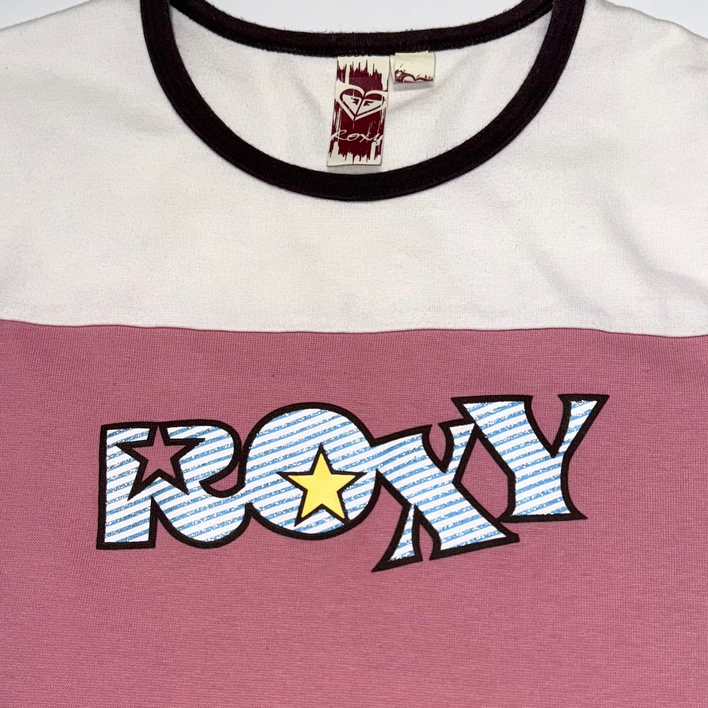 Roxy pink white top