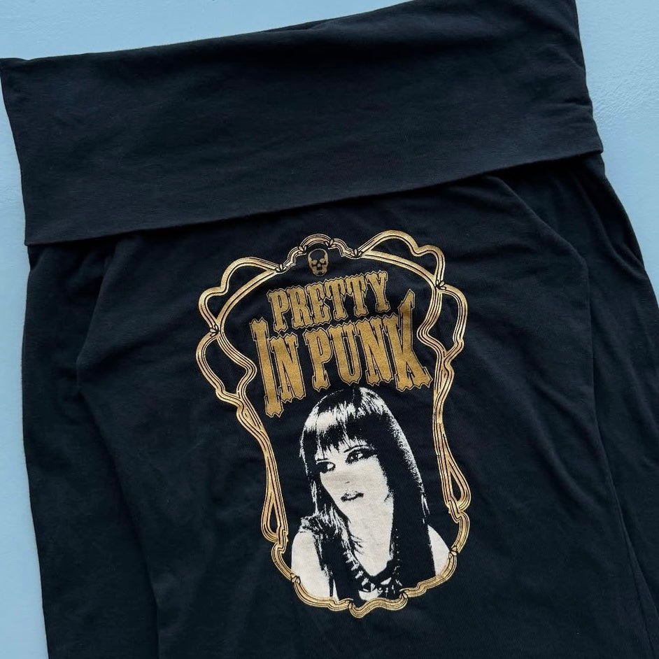 “Pretty in punk” Chaps off shoulder black long sleeve