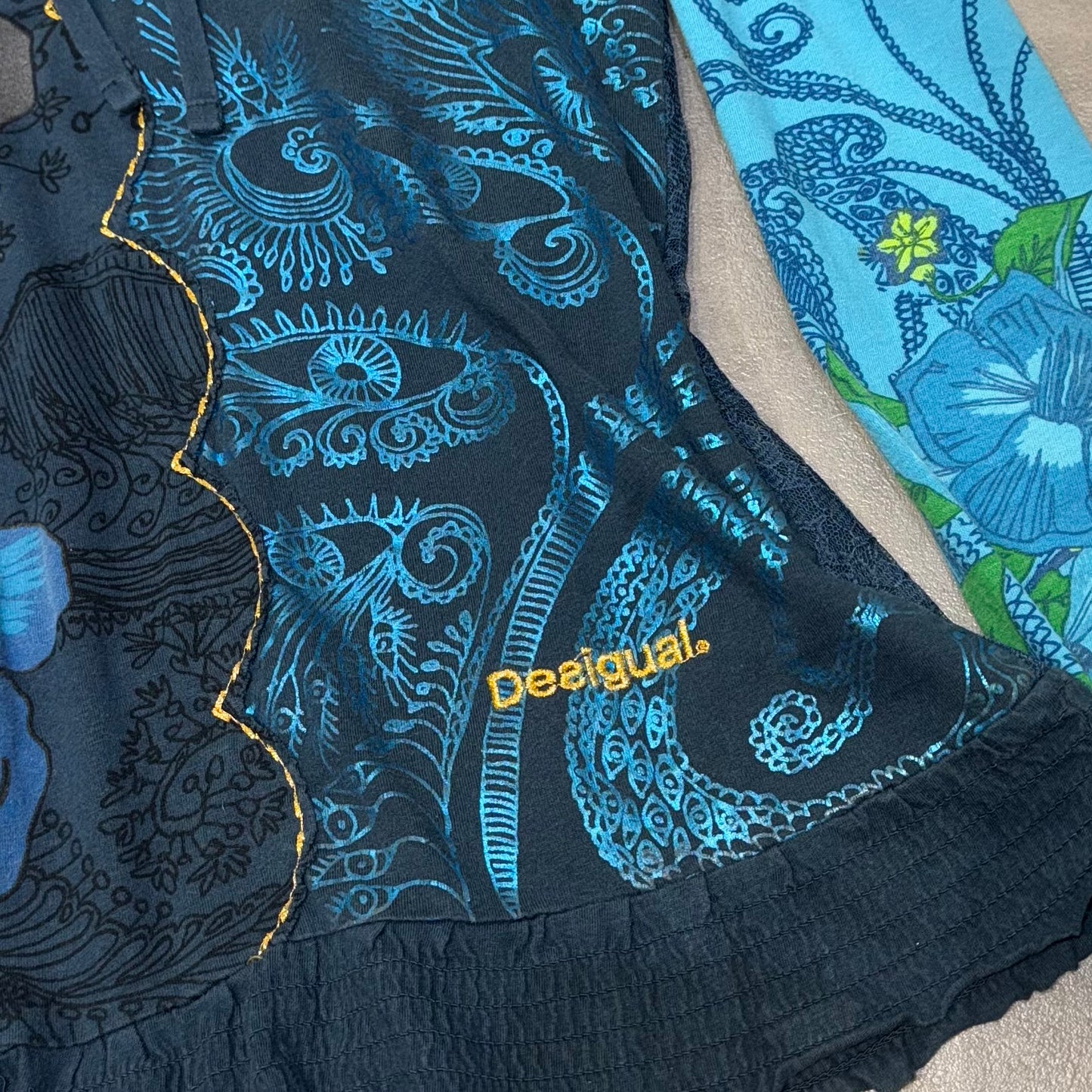 Desigual blue floral lace long sleeve