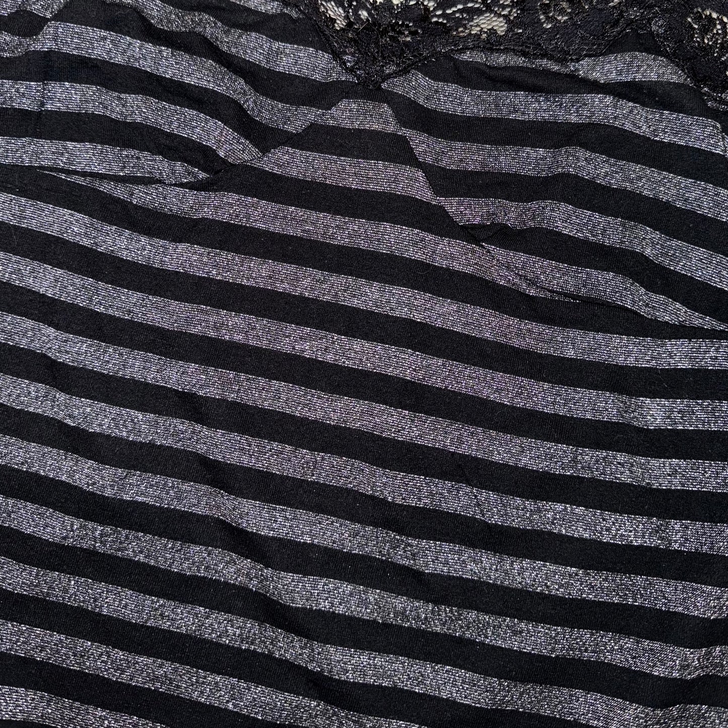Glittering striped lace tank