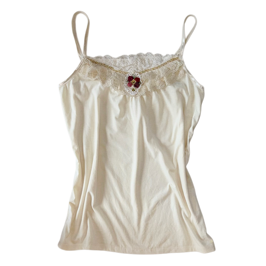 Axes Ivory rose lace tank