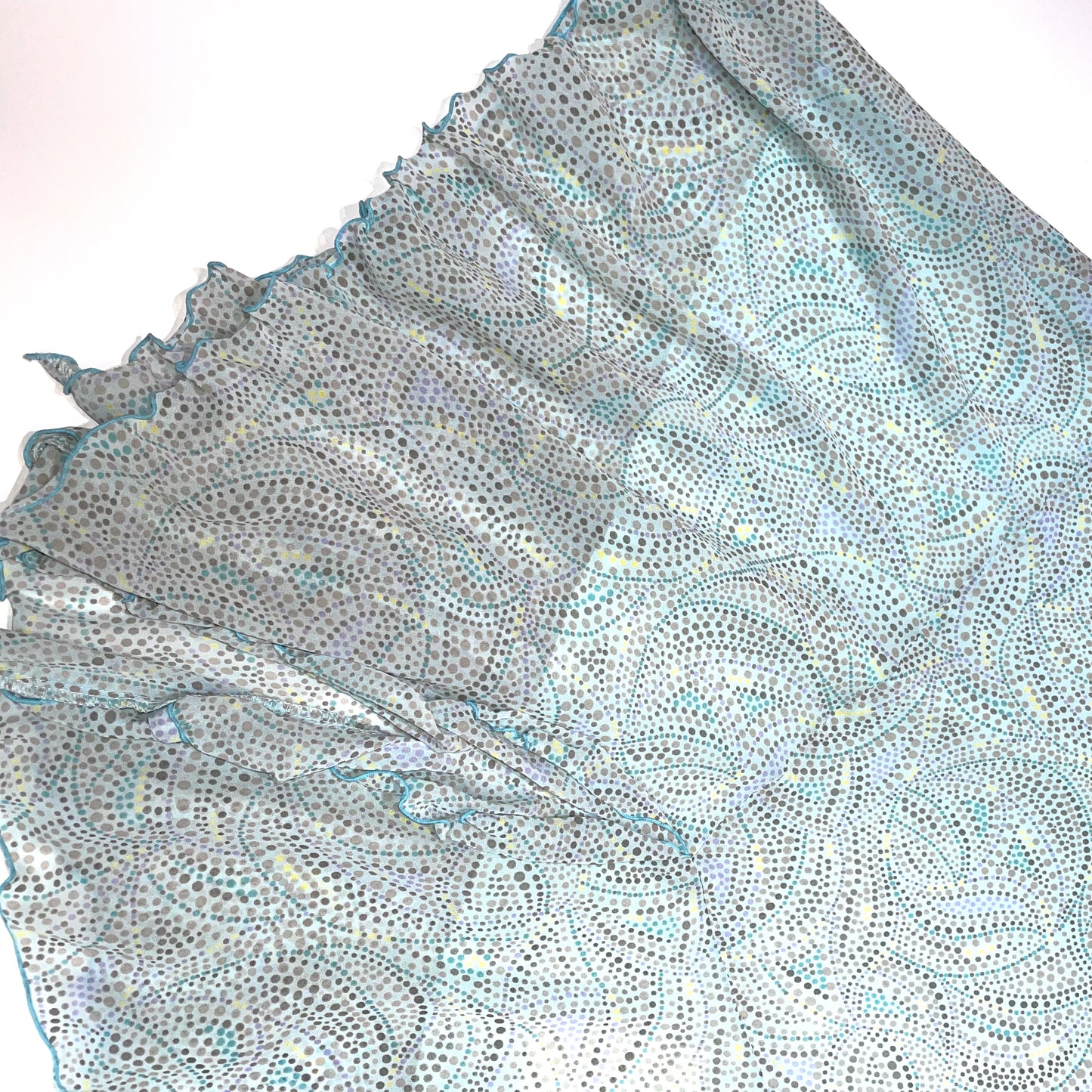 Baby blue dots mesh skirt