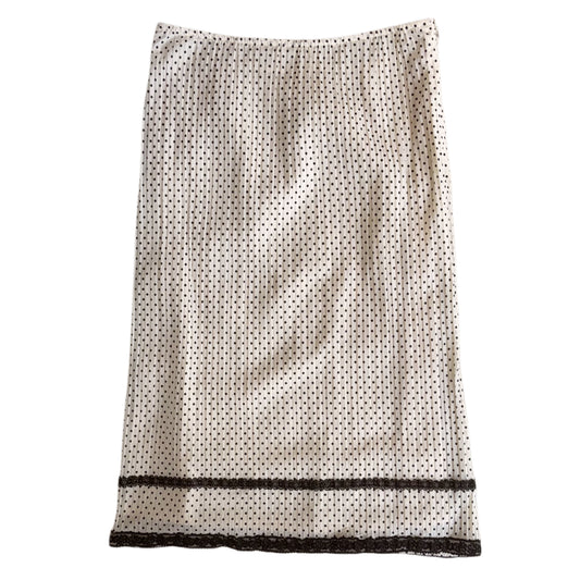 Ivory polka dot lace skirt