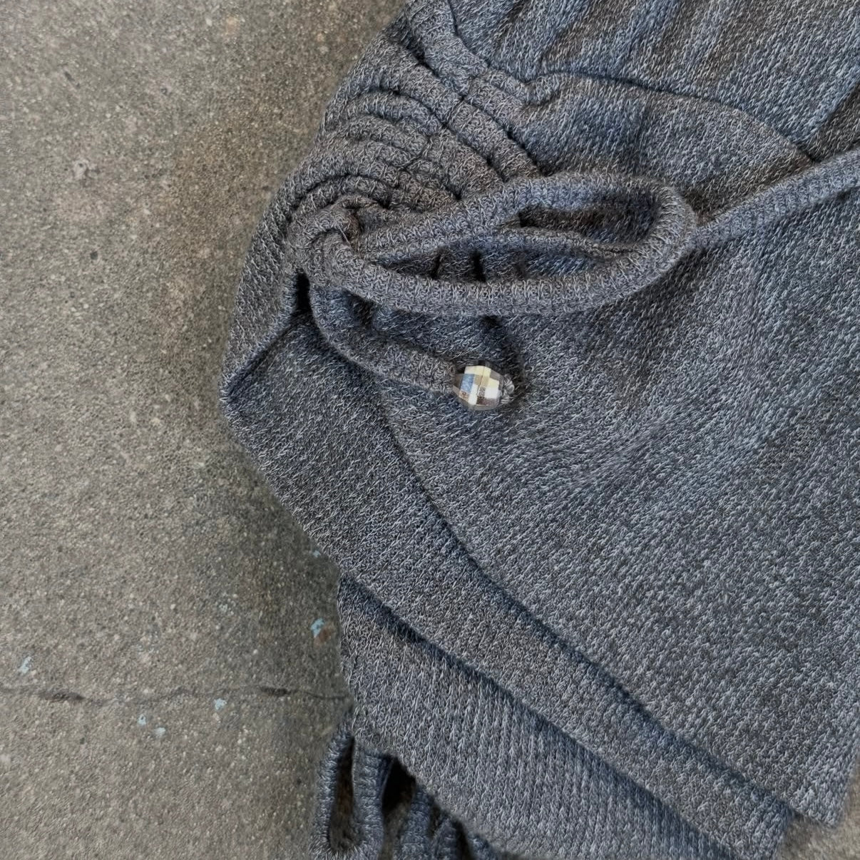 Grey black layered long top with beads necklace details