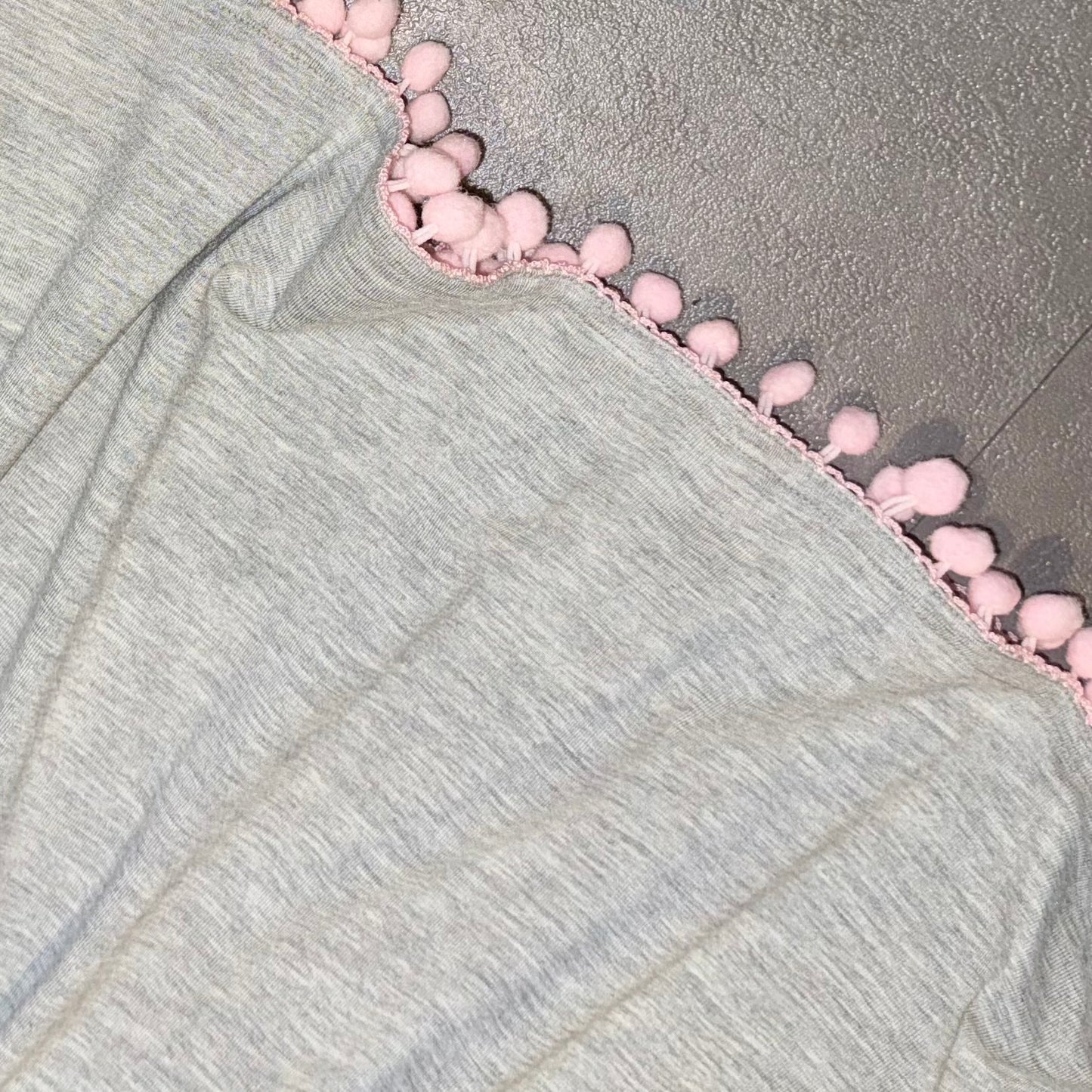 Grey pink lace top