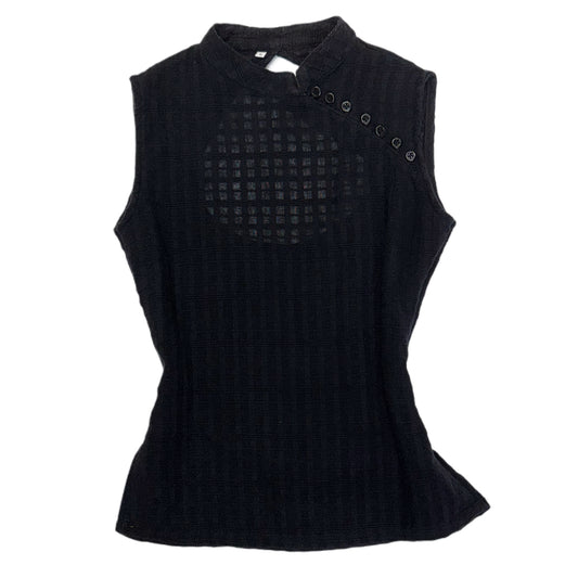 Black chinese style backless top