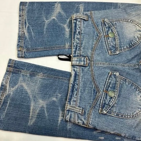 Low waist wash denim jeans