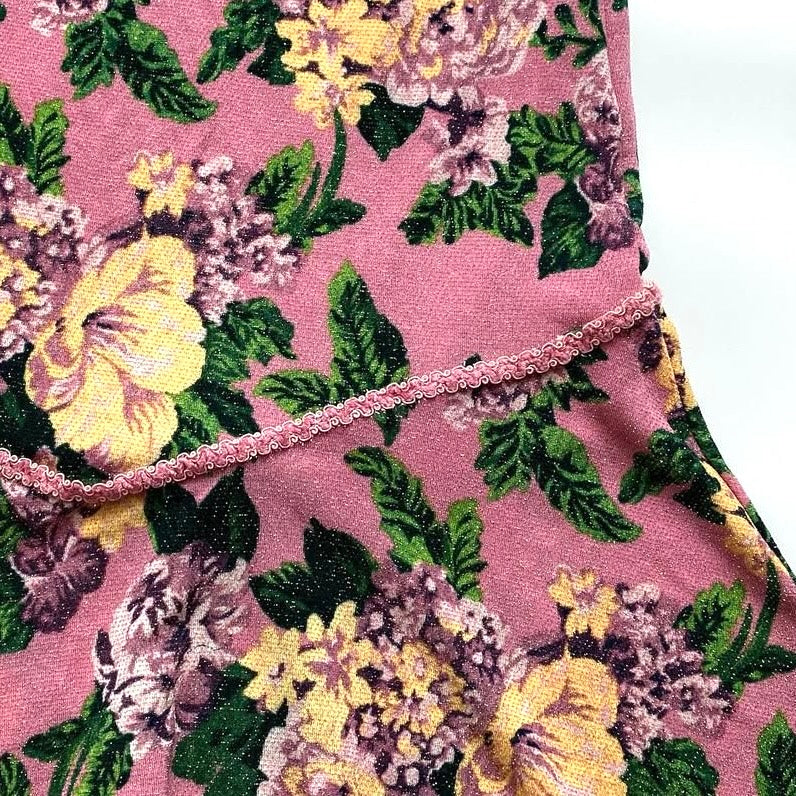 Pink floral glittering skirt