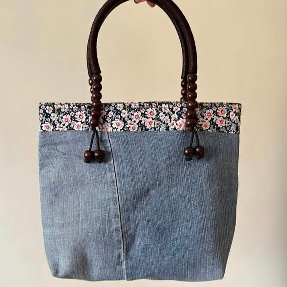 Denim shoulder bag