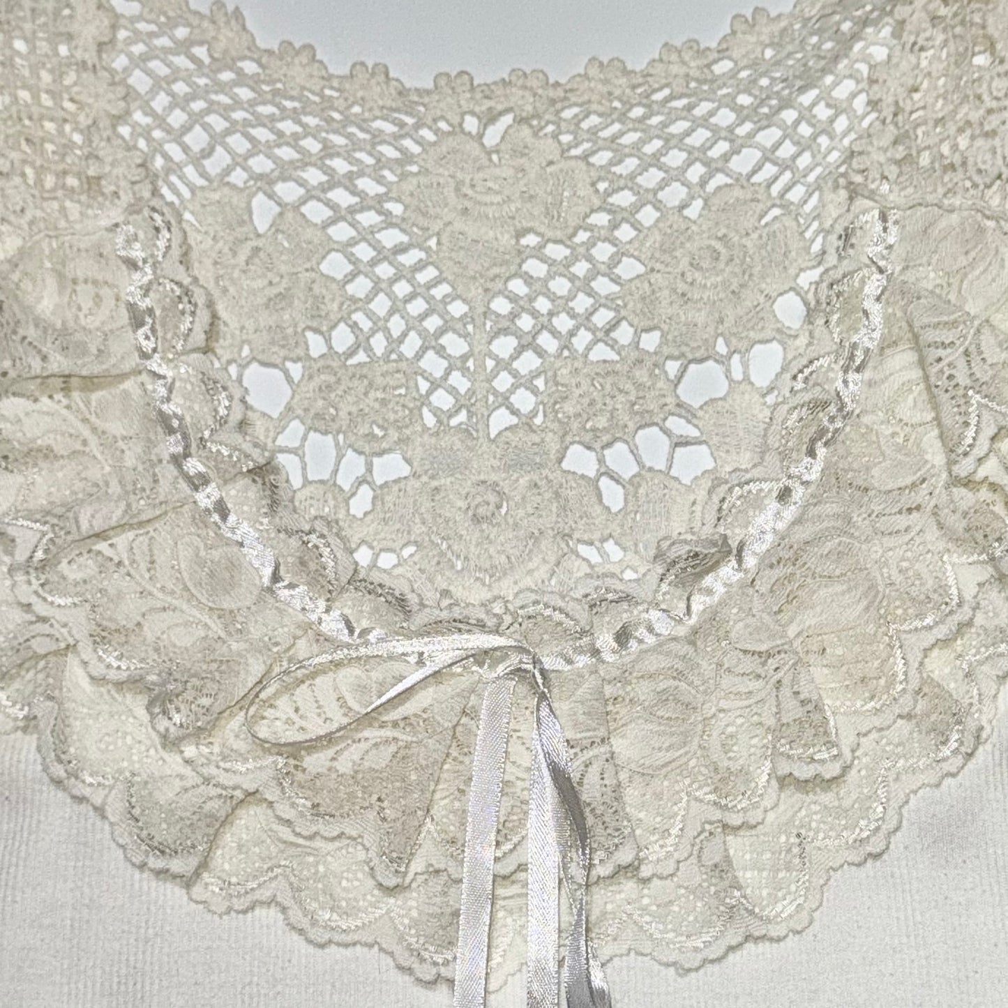 White lace collar cami