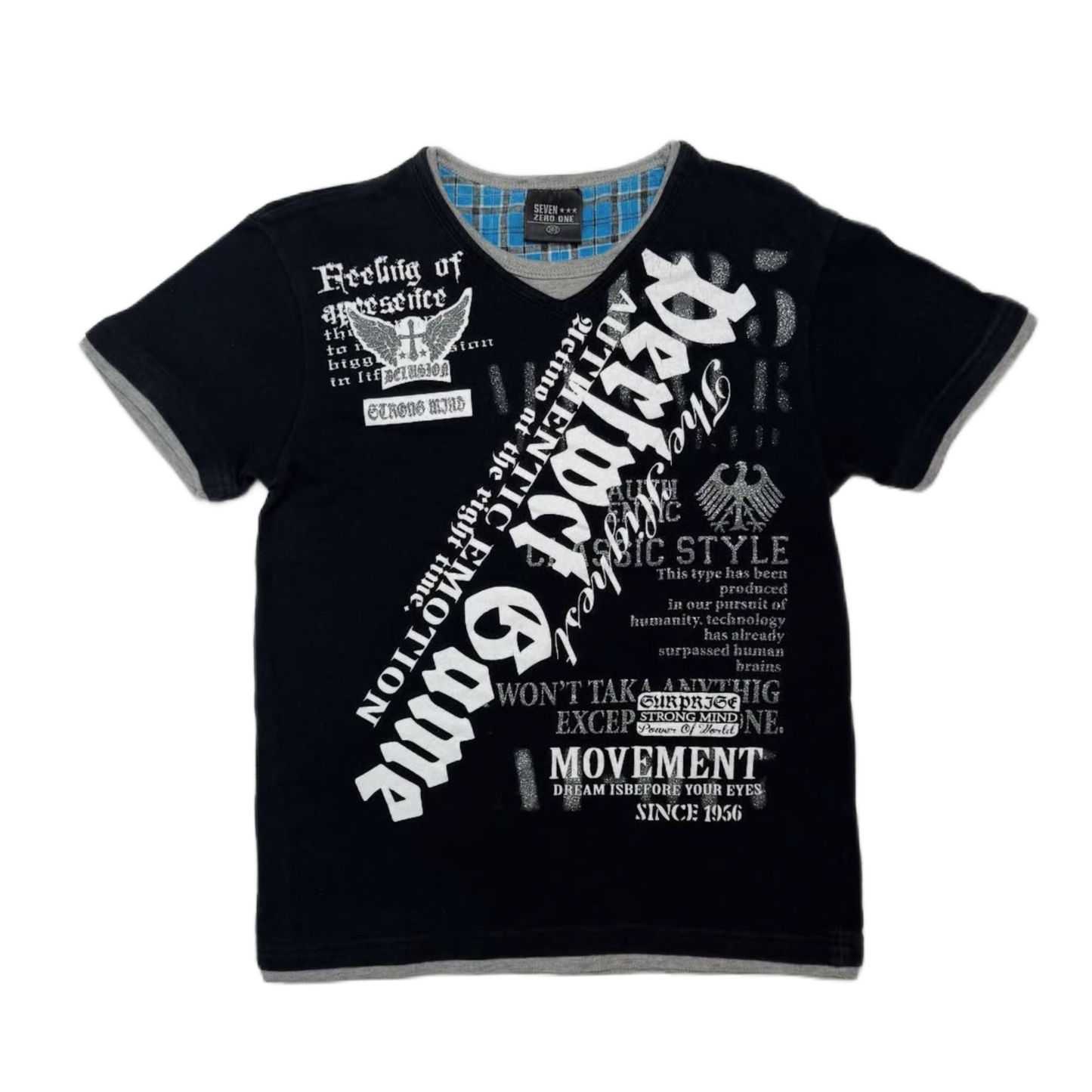 Seven zero one black grey layered top