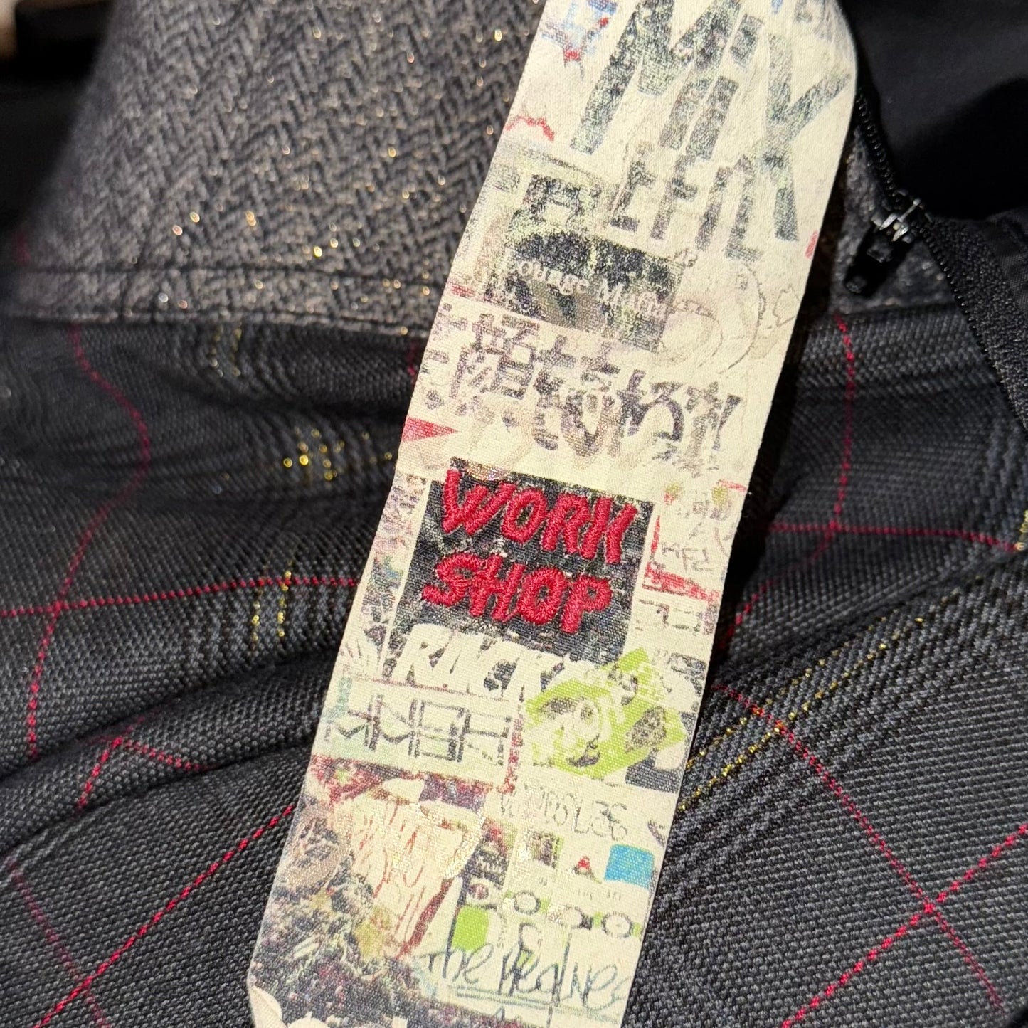 Desigual brown checker layered skirt with embroidery details