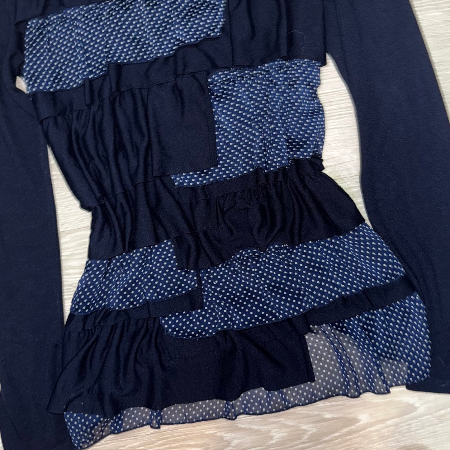 Navy polka dots layered long sleeve