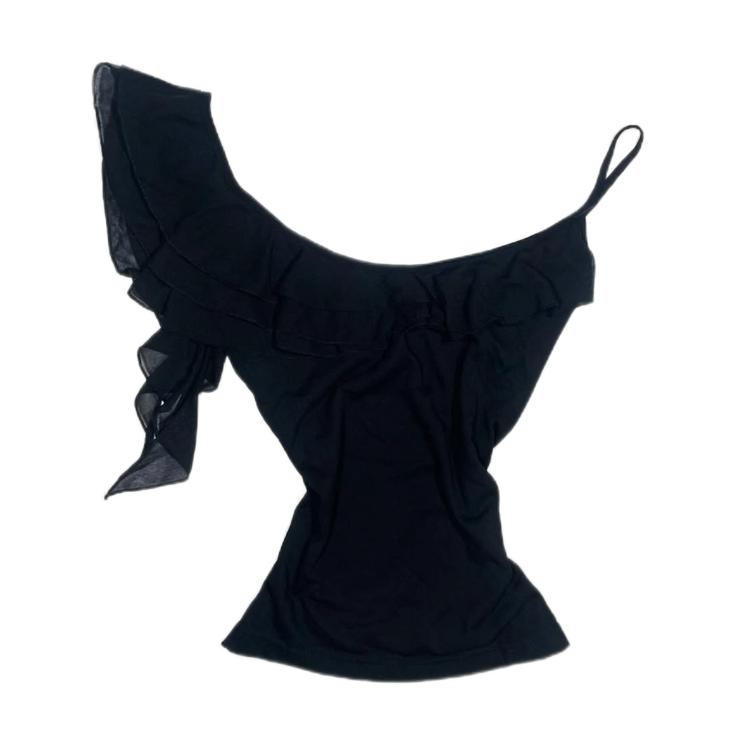 Black ruffle cami tank