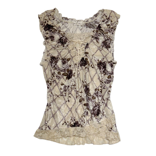 Rosa Rosa floral lace trim top