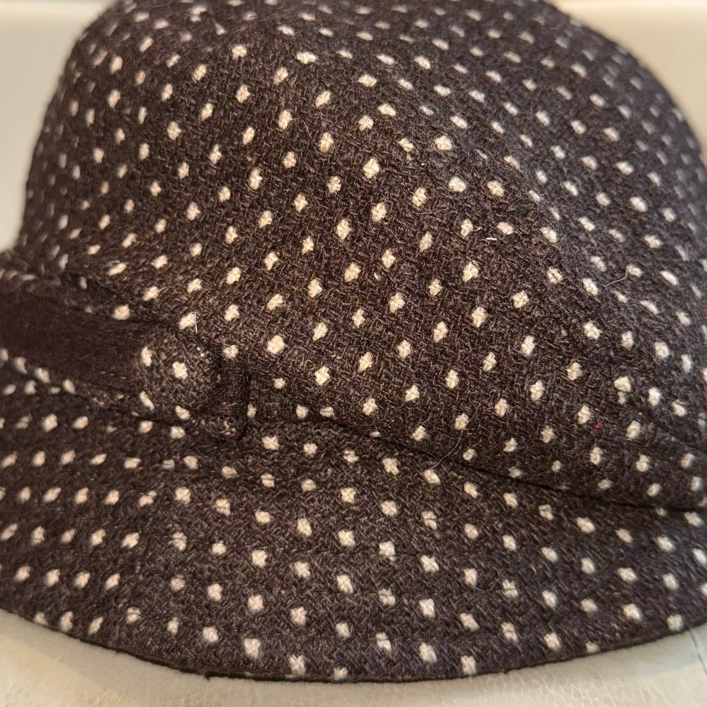 Brown polka dot hat