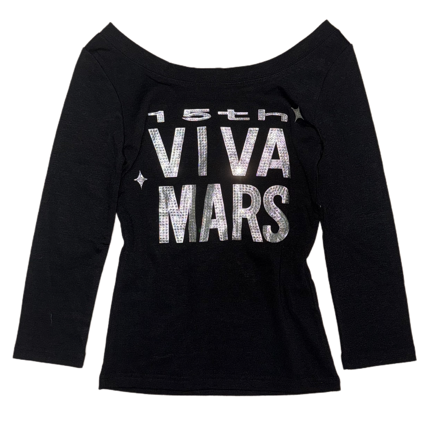 15th Viva Mars rhinestone big collar black long sleeve