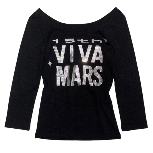15th Viva Mars rhinestone big collar black long sleeve